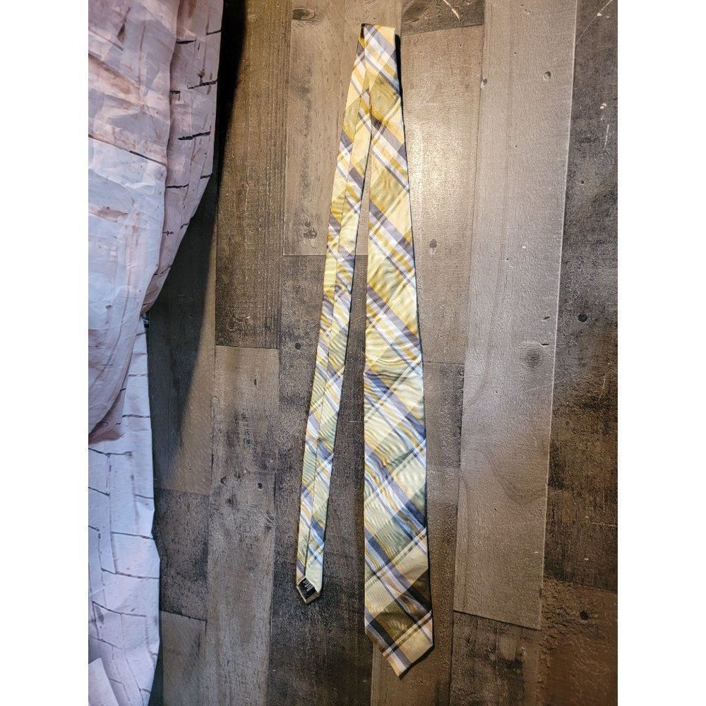 Perry‎ Ellis Portfolio plain tan green tie New